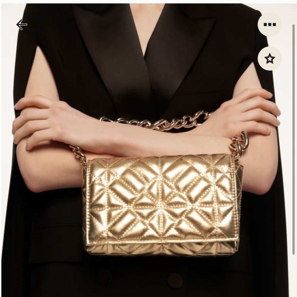 ZARA NWT CHAIN SHOULDER BAG CHAMPAGNE GOLD - Picture 4 of 4